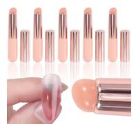 WOKOTO Lot de 5 pinceaux à ongles en silicone rouge ombré, outils à ongles dégradés pour ongles, poudre à ongles, outils de trempage chromé, pinceau pour nail art pour ongles acryliques