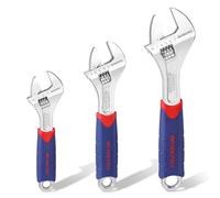 WOKRPRO Jeu de Clés à Molette en Cr-V 150, 200, 250 mm avec Grande Ouverture 19, 24, 28mm 3 Pièces