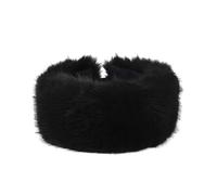 Wokuaile Femmes Chaud Bandeau Hiver Cache-oreilles en Fausse Fourrure Bandeau élastique Polaire Doublure Noir