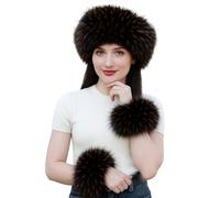 Wokuaile Femmes Hiver Chaud Bandeau en Fausse Fourrure Cache-oreilles épais Polaire Doublure Cheveux Bandes Noir Orange