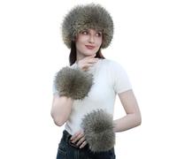 Wokuaile Femmes Hiver Chaud Bandeau en Fausse Fourrure Cache-oreilles épais Polaire Doublure Cheveux Bandes Marron