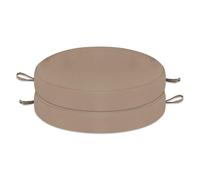 Wokuaile Lot de 2 Coussins de Chaise Ronds d'extérieur imperméables, Galette de Chaise Coussins intérieur pour Meubles de Patio, Brun Clair, 48x48x8cm