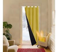 Wokuaile Rideau Thermique Isolant Anti Froid et Chaleur avec Doublure, Rideau de Porte Occultant Isolation phonique Coupe-Vent, Jaune, 140L X 200H cm