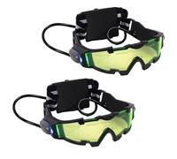 Wokyo Lot de 2 lunettes espion de vision nocturne avec lumières LED rabattables, lunettes espion réglables pour enfants à verres verts de nuit pour jeux de rôle et activités de plein air, ciel pour