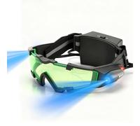 Wokyo Lunettes de vision nocturne pour enfants, lunettes d'espionnage réglables à DEL avec lumières rabattables, verres verts pour course, vélo, ski, pour protéger les yeux