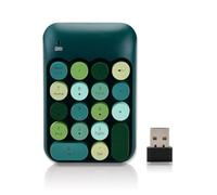 Wokyo Pavé numérique sans fil, clavier numérique rond 18 touches avec mini récepteur USB 2,4 G, clavier mécanique de comptabilité financière pour ordinateur portable, PC, ordinateur portable,