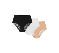 Wol-Bar Promessa 3-pack beige-blanc-noir culotte taille haute L