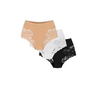 Wol-Bar Slimea 3-pack Beige-Blanc-Noir S Culotte taille haute