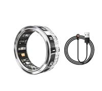 WOL VEE Bague Intelligente, Tracker de Fitness Portable, Moniteur de fréquence Cardiaque, podomètre Intelligent étanche pour Hommes et Femmes - R2 (Noir, 9#)