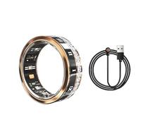 WOL VEE Bague Intelligente, Tracker de Fitness Portable, Moniteur de fréquence Cardiaque, podomètre Intelligent étanche pour Hommes et Femmes - R2 (Or, 9#)