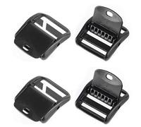 WOLAIYE Lot de 4 boucles de ceinture à dégagement rapide de 2,5 cm avec housse de fixation pour sac à dos, boucle de ceinture de randonnée, noir, 1