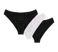 Wolbar Culotte Classique 3 Pack Slip Élégant WB166 - Fabriqué en UE, Noir-Noir-Blanc,S