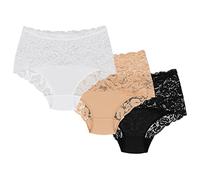 Wolbar Culotte Classique 3 Pack Slip Élégant WB414 - Fabriqué en UE, Beige-Blanc-Noir,L