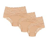 Wolbar Culotte Classique 3 Pack Slip Élégant WB414 - Fabriqué en UE, Beige,XL