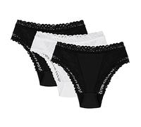 Wolbar Culotte Classique 3 Pack Slip Élégant WB55 - Fabriqué en UE, Noir-Noir-Blanc,M
