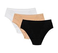 Wolbar Culotte Classique Slip 3 Pack Élégant WB51 - Fabriqué en UE, Beige-Blanc-Noir,L