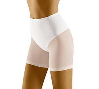 Wolbar Femme Culotte Sculptante À Taille Haute avec Empiècements en Tulle Ajustement Parfait Confort Et Design Invisible pour Une Silhouette Lisse Et Élancée, Blanc,M