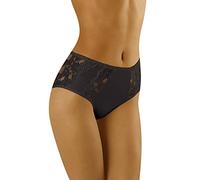 Wolbar Femme Culotte Slip Couvrant Dentelle WB424, Noir,M