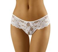 Wolbar Femme Culotte Slip Dentelle Motif Végétal WB425, Blanc,XL