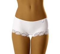 Wolbar Femme Shorty Classique Uni Dentelle Diamond 3504, Blanc,M