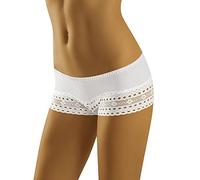 Wolbar Femme Shorty Taille Basse Dentelle Ajourée WB309 Blanc,L