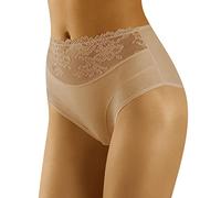Wolbar Femme Slip Classique Dentelle Taille Haute WB415, Beige,XL
