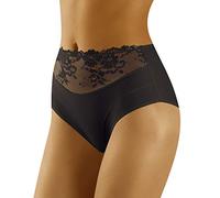 Wolbar Femme Slip Classique Dentelle Taille Haute WB415, Noir,XXL