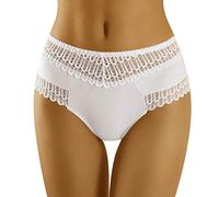 Wolbar Femme Slip Dentelle Ajourée Taille Haute WB416, Blanc,XL