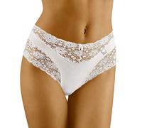 Wolbar Femme Slip Dentelle Taille Haute Diamond 3505, Blanc,L