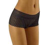 Wolbar Femme Slip Shorty Dentelle Ajourée WB419, Noir,L