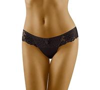 Wolbar Femmes Sexy Tanga-Strings Confortables Culotte avec Une Ligne De Hanche Basse WB09, Noir,S