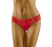 Wolbar Femmes Sexy Tanga-Strings Confortables Culotte avec Une Ligne De Hanche Basse WB09, Rouge,S