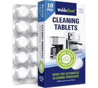 WoldoClean 10x Pastilles de Nettoyage Machine à Café - Idéal pour le Programme Automatique & l'Entretien, Élimine les Huiles de Café