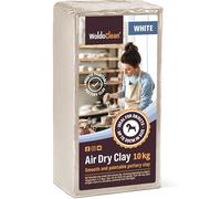 WoldoClean Argile Autodurcissante Blanche 10 kg - Gros Conditionnement Pâte à Modeler Sans Cuisson - Terre Chamottée Résistante aux Fissures pour Écoles
