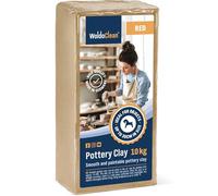 WoldoClean Argile de Potier Soft Ton Rouge 10 kg - Terre à Cuire & Séchage Air, Pâte Naturelle Terracotta avec 25% Chamotte 0,5mm pour Tour de Potier