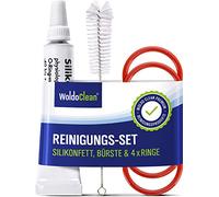 WoldoClean Kit d'entretien machine à café entièrement automatique pour Siemens EQ3, EQ5, EQ6, EQ7, EQ8, EQ9 Joints, graisse, jeu de brosses de nettoyage