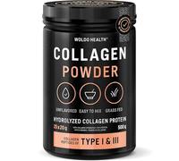 WoldoHealth Collagène Poudre 500g Bovin Hydrolysé - Protéine Neutre Peptides Type 1 & 3 pour Café & Shakes