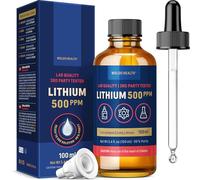 WoldoHealth Orotate de lithium 500 PPM 100 ml - Solution hautement pure, 0,5 mg de lithium/ml