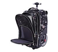 WOLEGM Sac à dos de voyage avec roues, 33 x 25 x 49 cm, 45 l, 3 façons de porter et grande roue de 7 pouces pour homme et femme, gris étoilé, Gris étoilé, modren