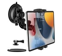 woleyi Support Tablette Voiture Ventouse Pare Brise [Ventouse Puissante] Support Tablette Camion Tableau de Bord avec Adaptateur 1/4'' pour iPad Pro Air Mini, Téléphones, 4-12.9" & Gopro/Caméra
