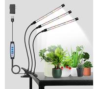 Wolezek Lampe pour plantes, 6000 K, lampe LED à spectre complet, lumière blanche pour plantes avec clip, lampe de croissance pour plantes, lampe de culture avec 5 niveaux, variable, 3