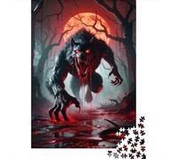 Wolf 1000 Pièces Carton Solide Puzzle Adultes Sang du Loup-Garou Puzzle Portable Soirée Jeux Famille Stimulant Amusant Familles 8 Ans+ Activité 70x50cm/1000pcs