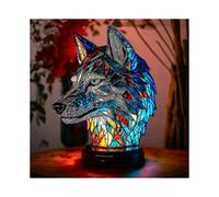 (wolf)2024 Animal Table Lamp Series Stained Glass Animals Shape Table Lamp 3d Animal Shape Table Lamps For Home Decorations For Home