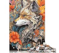 Wolf 3D Art Vintage Puzzles 1000 Pieces Cadeau Unique Jeu Éducatif Challenge Toy À De Qualité Supérieure Peinture Art pour Adultes Enfants 1000pcs (75x50cm)