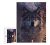 Wolf and Deer in Space Puzzle 1000 Pièces Educa Jouet en Bois Cadeau Unique Décoration Intérieure Jeu Éducatif Challenge Toy Adultes Et Enfants À Partir De 14 Ans 500 PCS