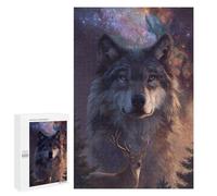 Wolf and Deer in Space Puzzle 1000 Pièces Educa Jouet en Bois Cadeau Unique Décoration Intérieure Jeu Éducatif Challenge Toy Adultes Et Enfants À Partir De 14 Ans 1000 PCS