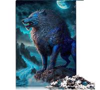 Wolf Art Jigsaw Puzzles for Adults 1000 Pieces Wooden Jigsaw Puzzles Educational Game 50x75cm