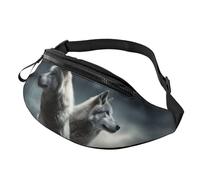 Wolf at Night Sac banane pour homme et femme Sac banane étanche pour le sport