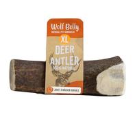 Wolf Belly - Bois de Cerf pour Chiens 100% Naturel (Taille XL) Corne Durable et Résistante | Réduit Tartre et Plaque | Riche en Calcium et Protéines | Calme Stress | Inodore - Fabriqué en Europe