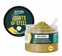 Wolf Belly - Complément Arthrose Chiens et Chats 100% Naturel (60 g) | Articulations solides, Anti-inflammatoire, Poudre de moule verte et MSM, Collagène et calcium, Fabriqué en Espagne